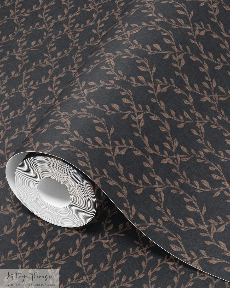 Aven Botanical Trellis Wallpaper for Modern Traditional and French CountryInteriors