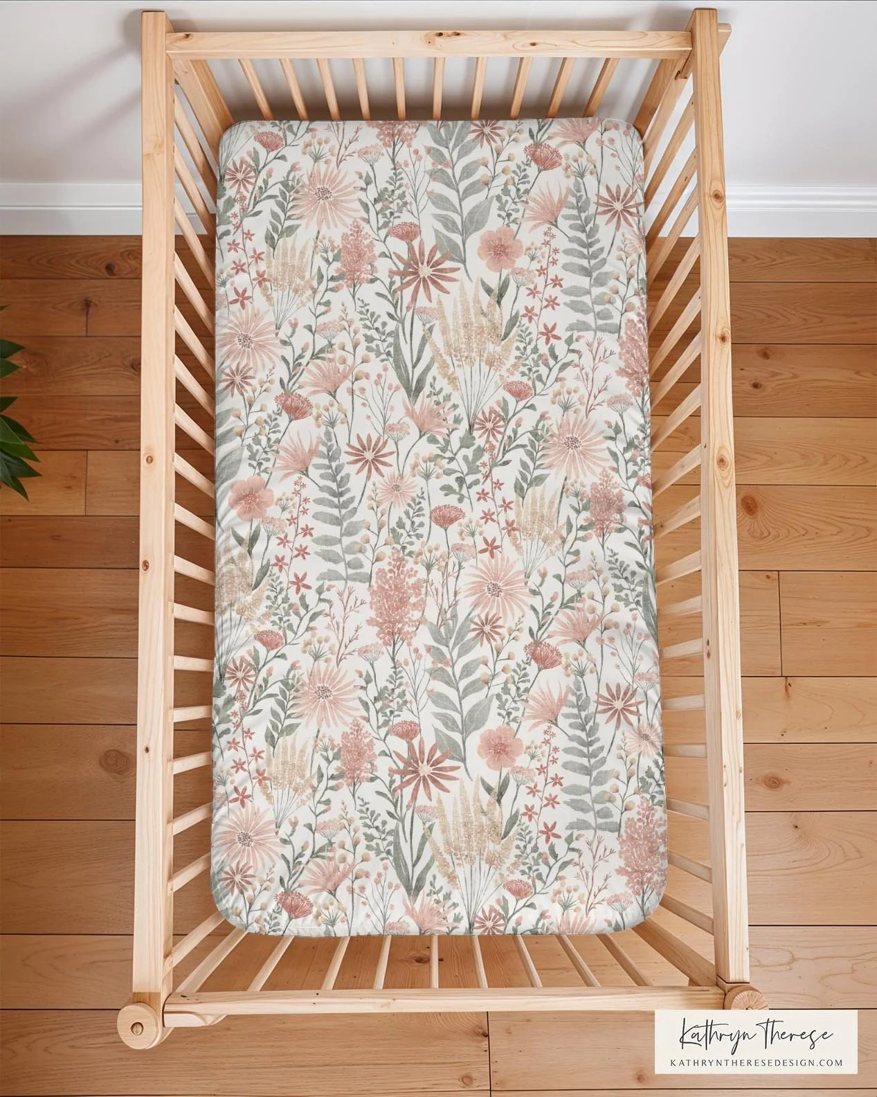 Cottage Wildflower Meadow Floral Garden Crib Sheet