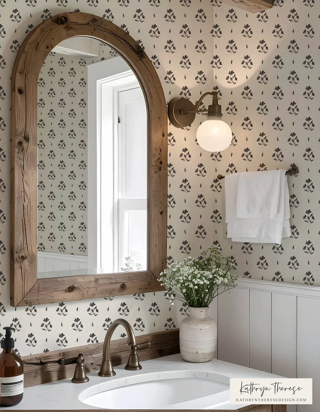Modern Cottage Floral Wallpaper