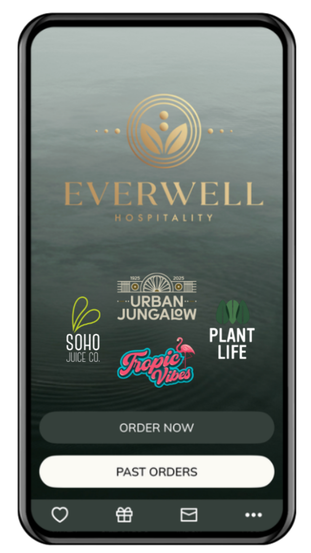 Everwell Hospitality App - Order Now, Urban Jungalow, SOHO Juice Co, Plant LIfe, Tropic Vibes