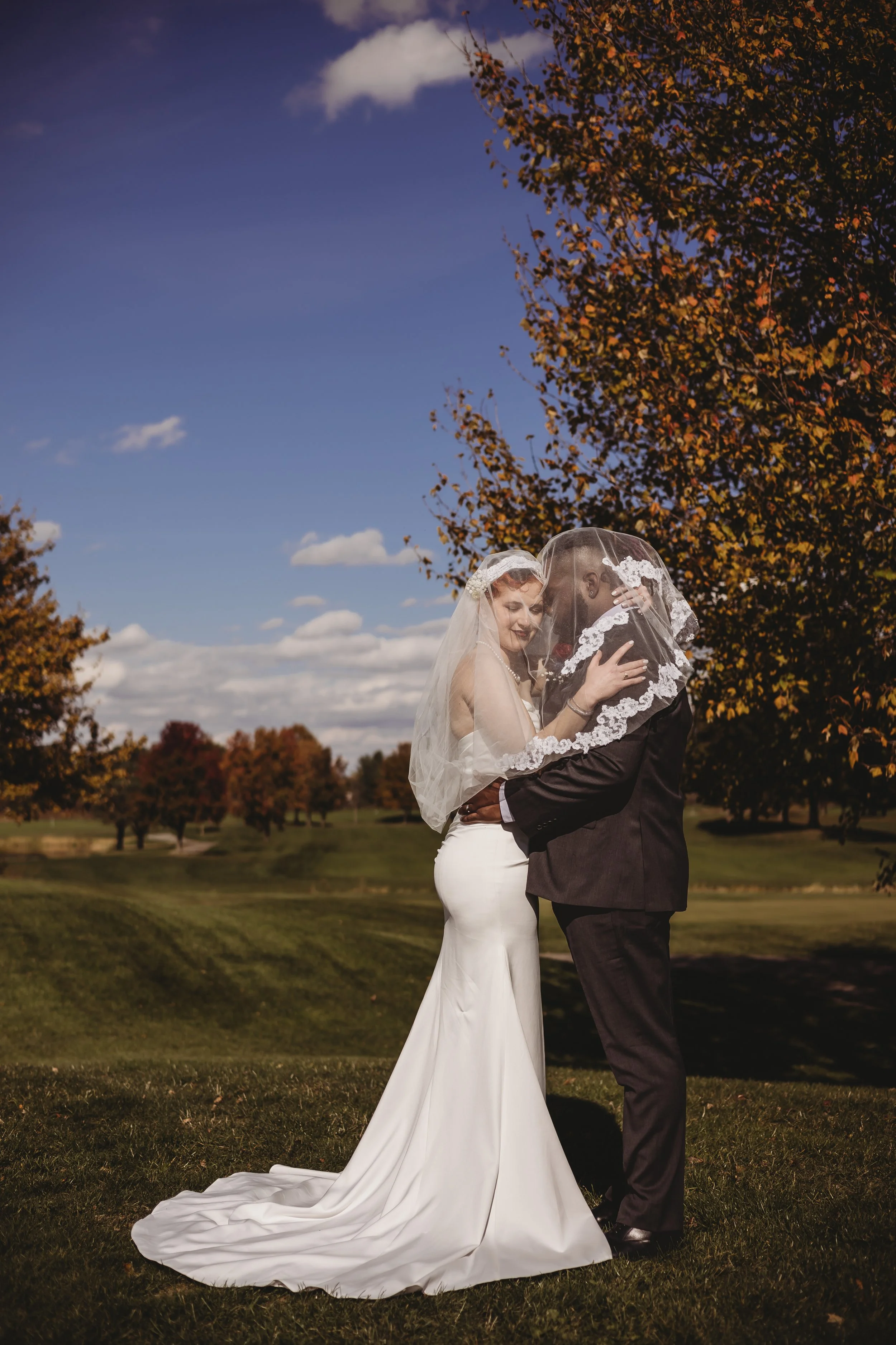 Kaleel & Megan // Moody Autumn Catholic Wedding // American Royal Links Galena, Ohio