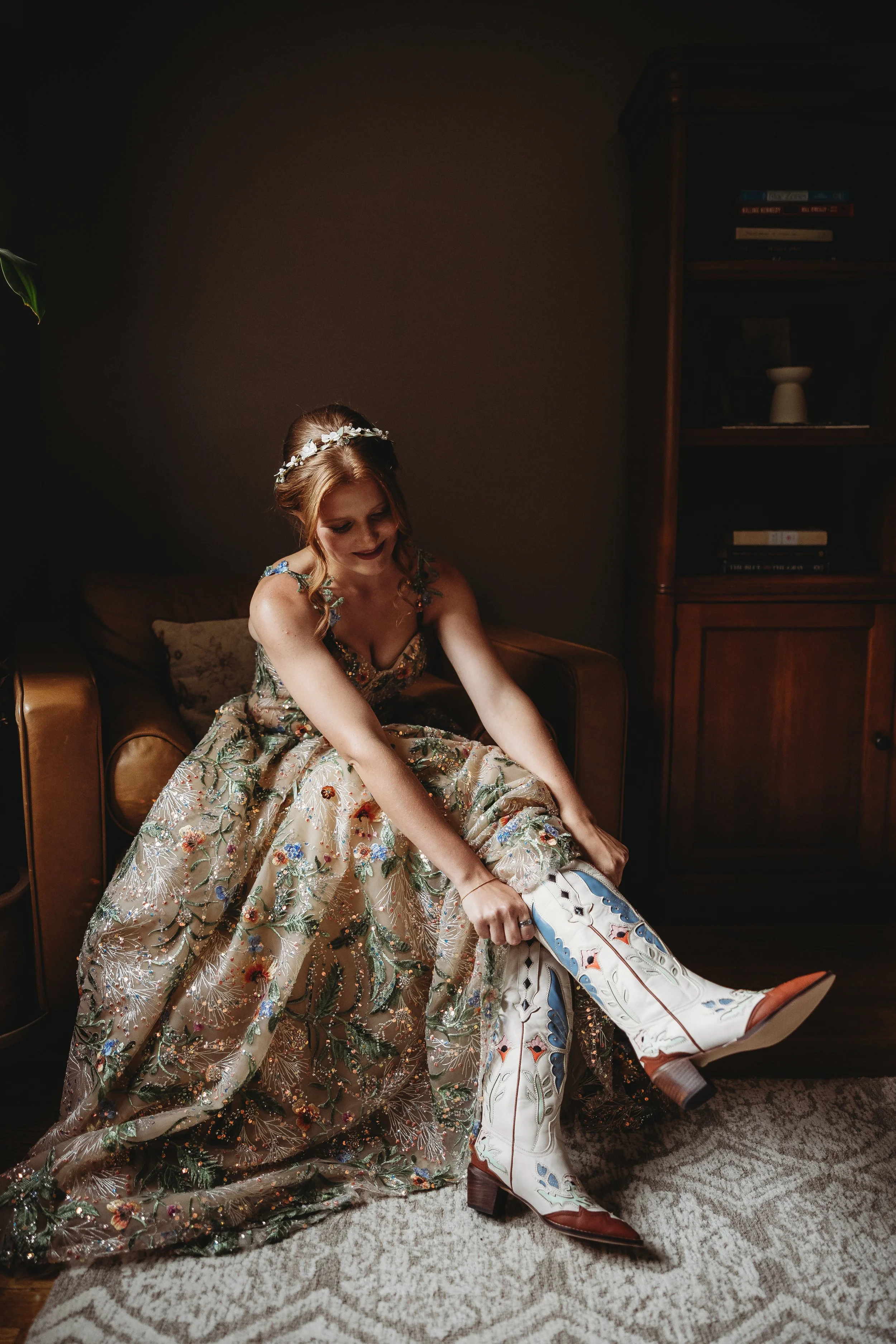 Bride and groom portrait captured by Oh Deer Photography, a moody and romantic wedding photographer in Ohio