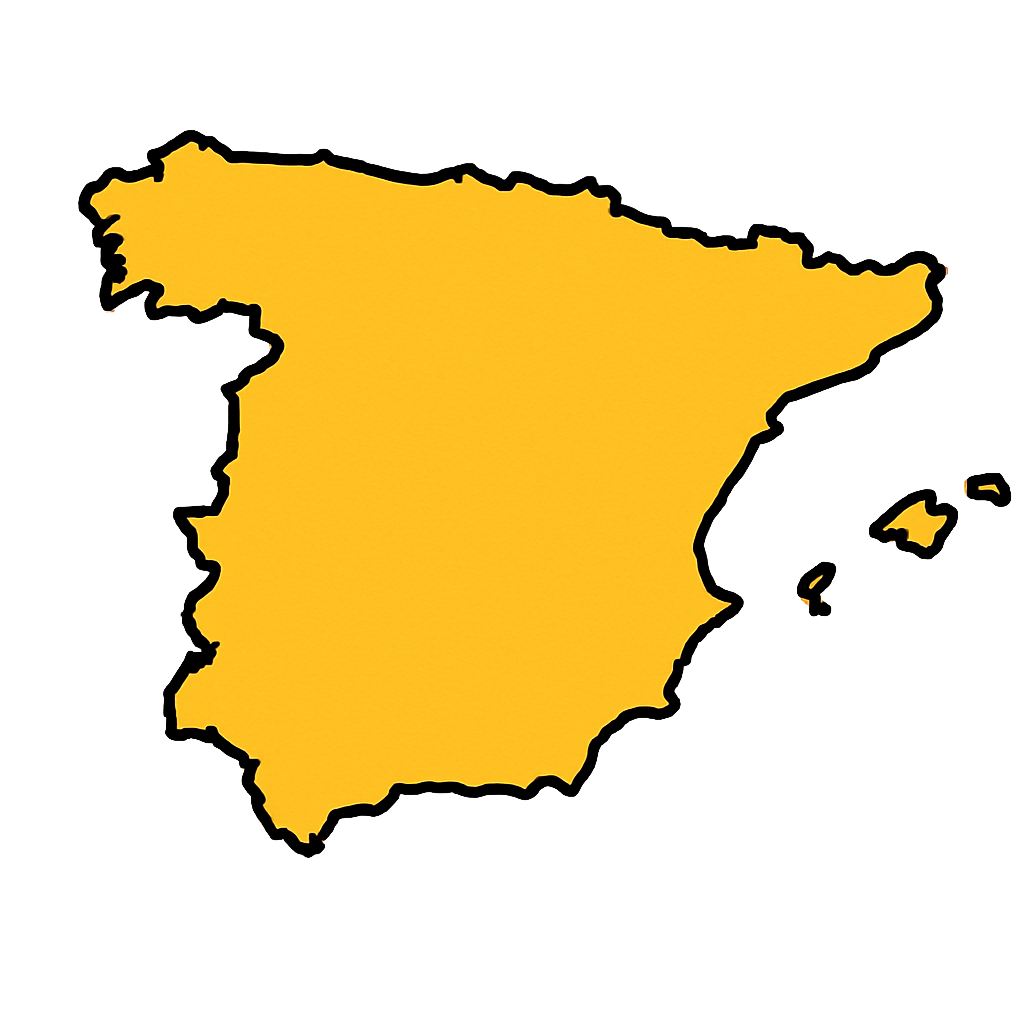 Carte du pays basque en couleurs jaunes avec contour noir.