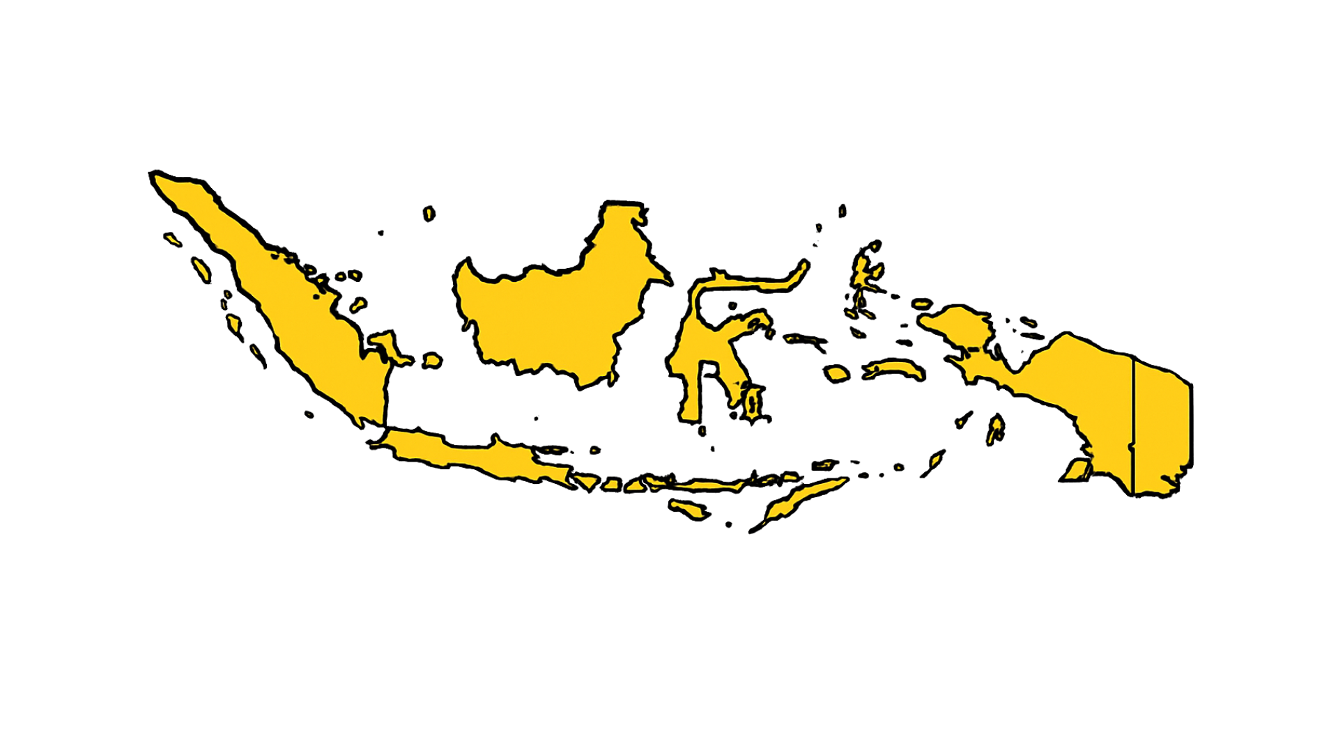 Carte du Panama en jaune sur fond noir