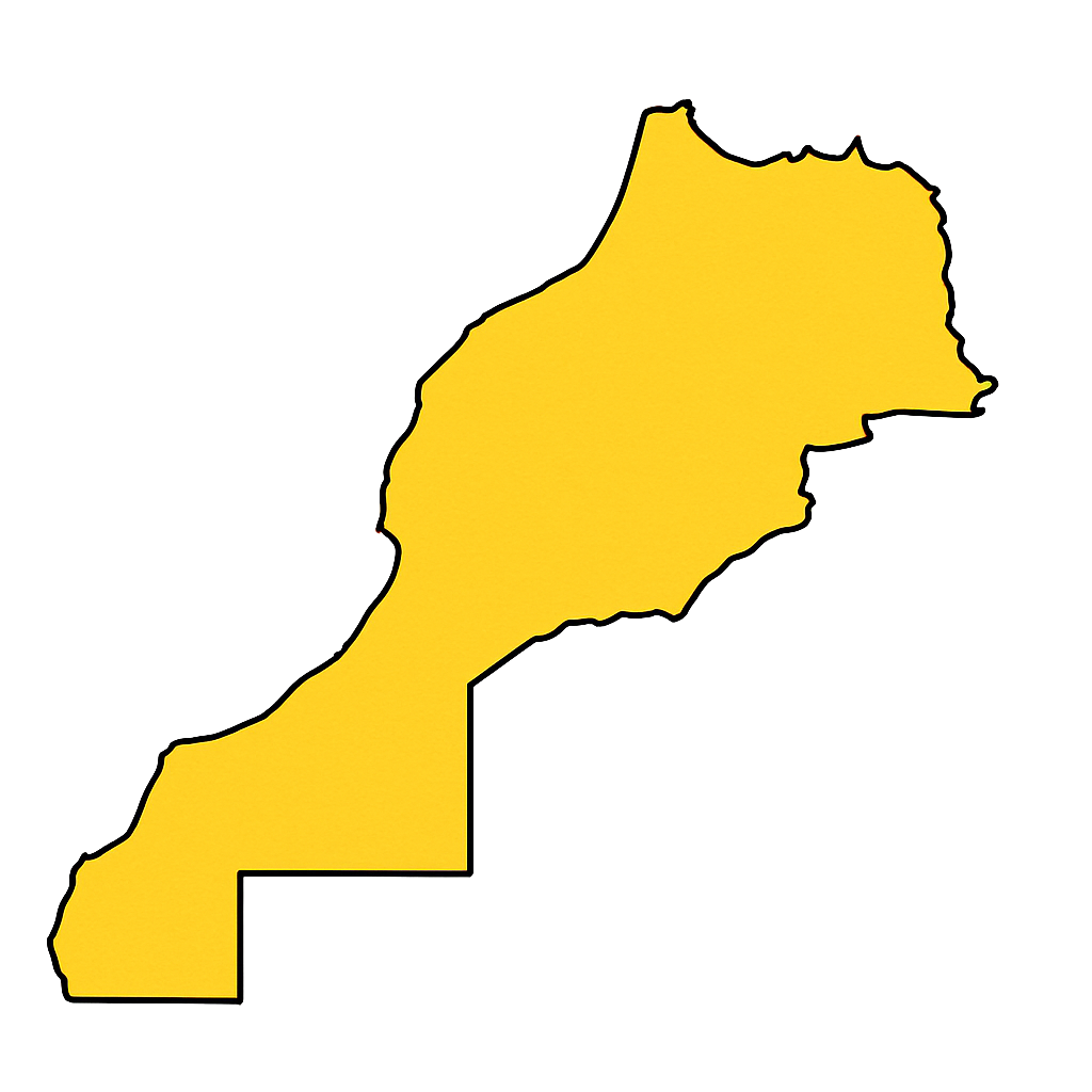 Carte de l'Australie en jaune sur fond noir.