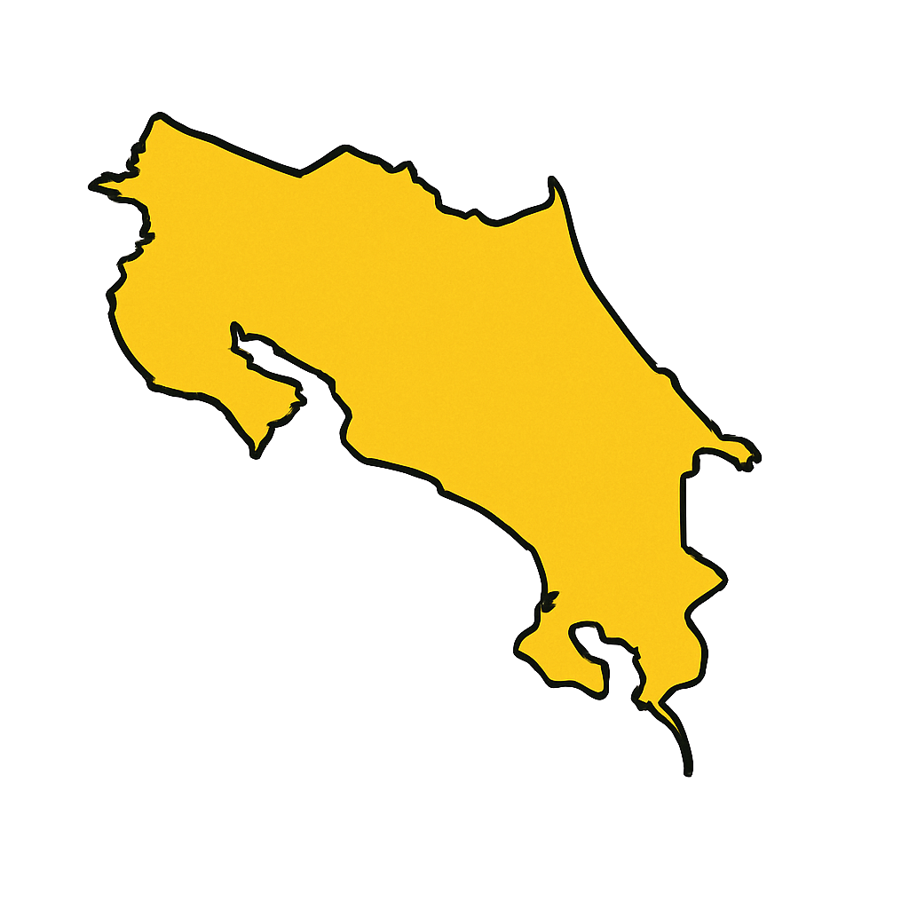 Carte de la Colombie en jaune sur fond noir