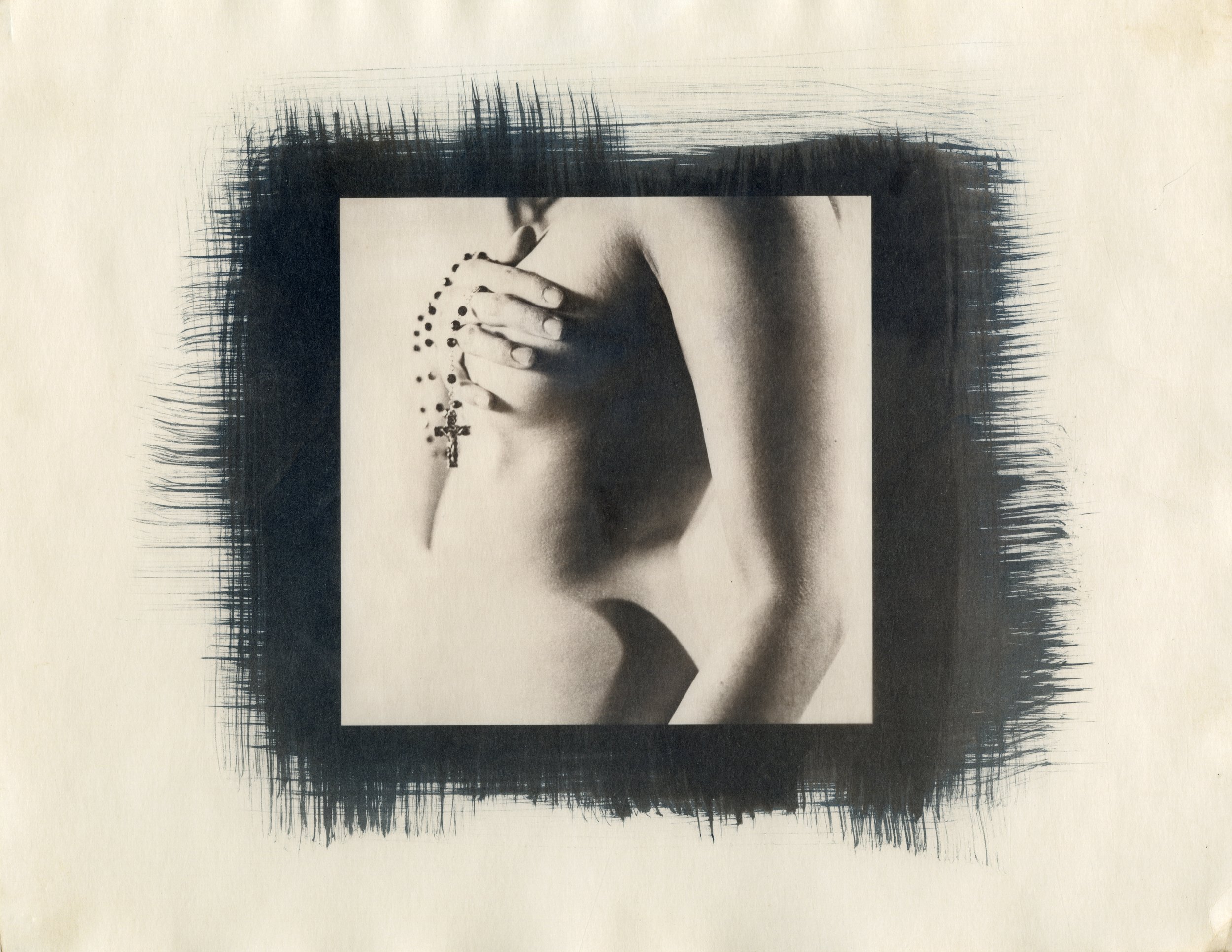 Cyanotype toned with green tea, Fall 2025