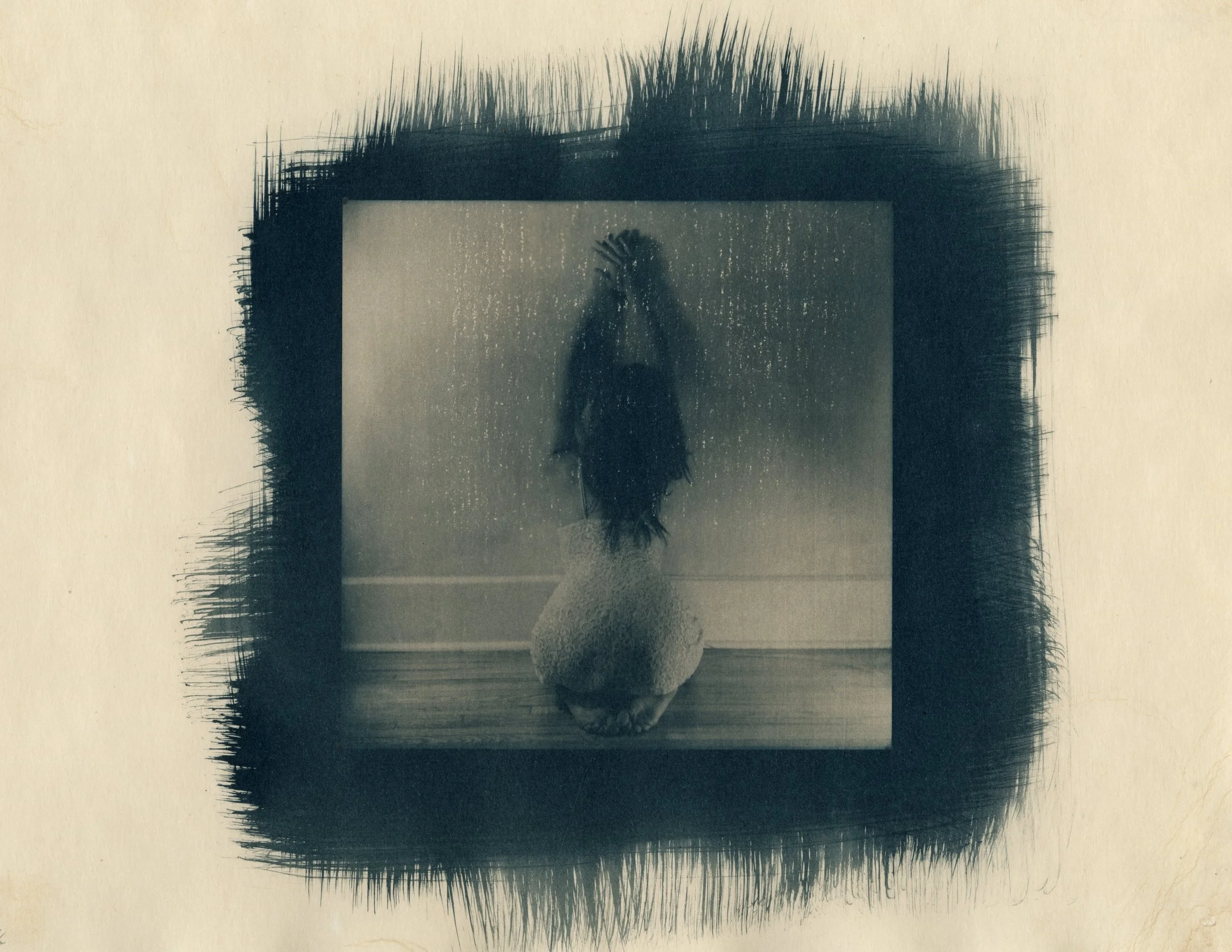 Cyanotype toned with green tea, Fall 2025