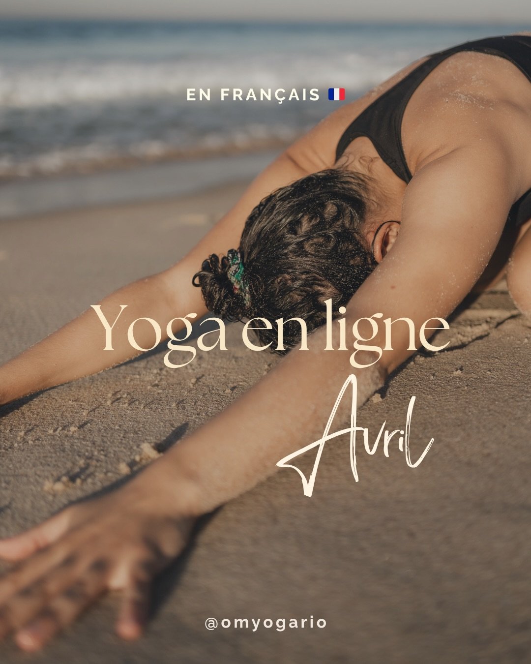 🇫🇷 Et c&rsquo;est parti pour nos cours de yoga en ligne en Avril ☺️🙏🏽🇫🇷 

🇧🇷 para quem quiser praticar yoga em franc&ecirc;s, eu dou aula online esse m&ecirc;s todas ter&ccedil;a-feiras e uma quinta. O replay de cada aula est&aacute; dispon&i