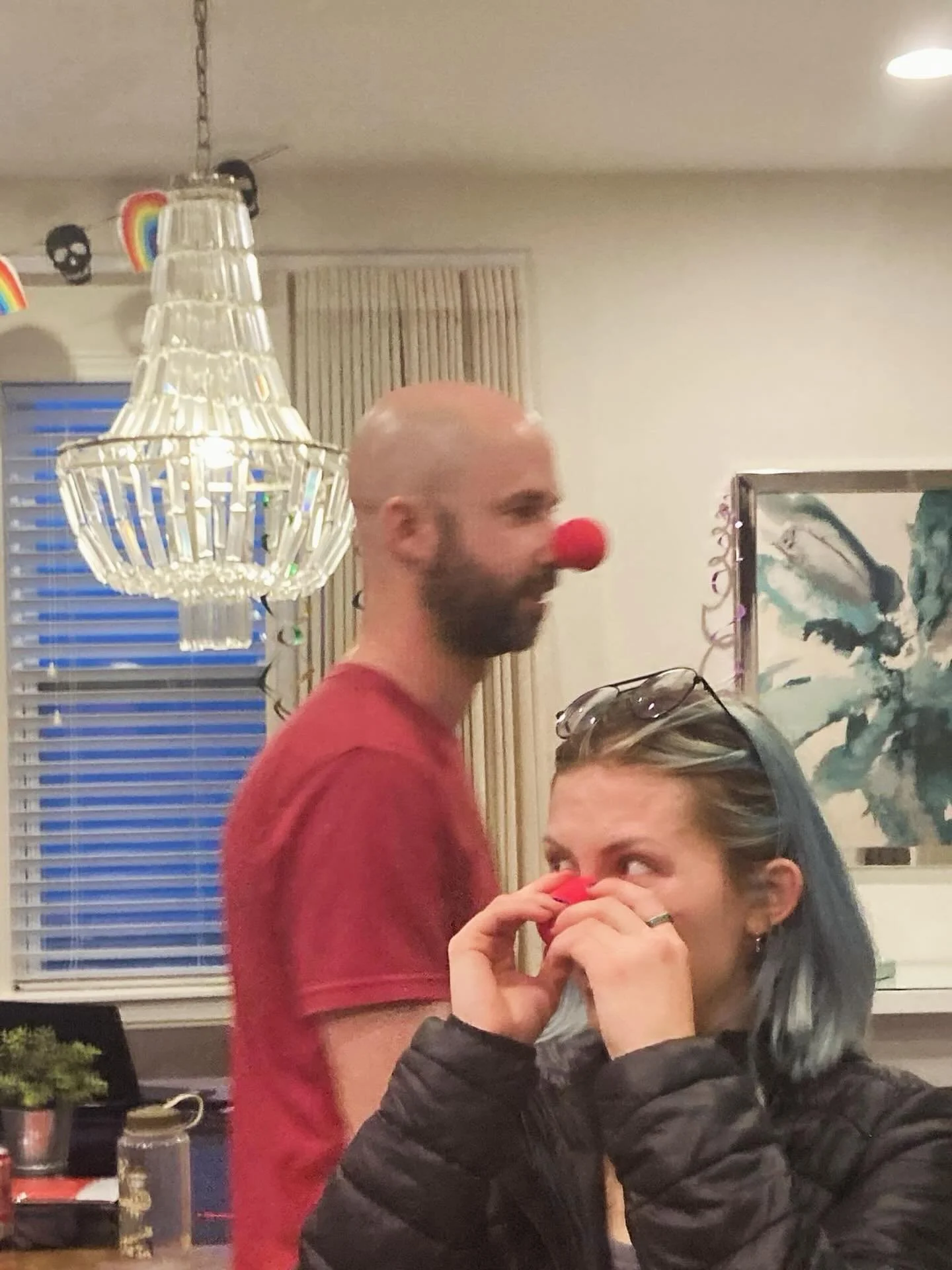 This was taken moments after newborn Grapefruit was birthed. Two years ago now. My friend gifted all of us that came to this gathering clown noses after a pretty traumatic experience. And it was the medicine we all needed. A lot of my life clicked in