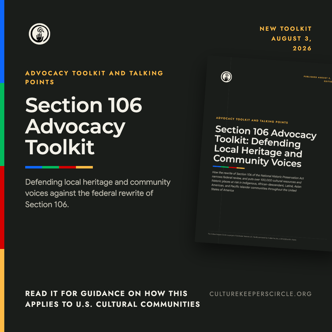 Culture Keepers  Toolkit to Defend Local Heritage Against Proposed  Section 106  Overhaul