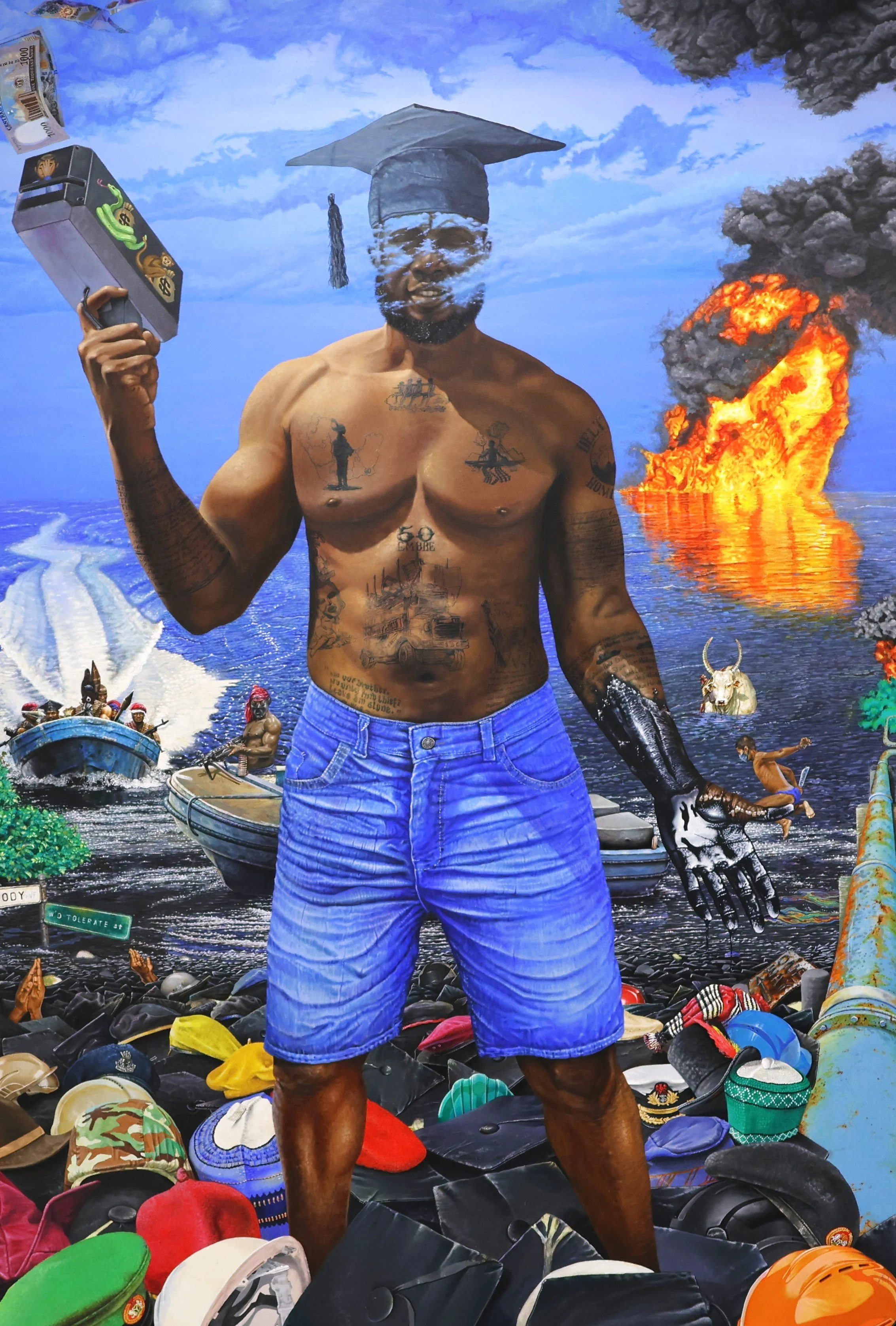 "MEIN BUTU", 
Acrylic and Oil on Canvas,
183 x 122 x 4 cm,
2025