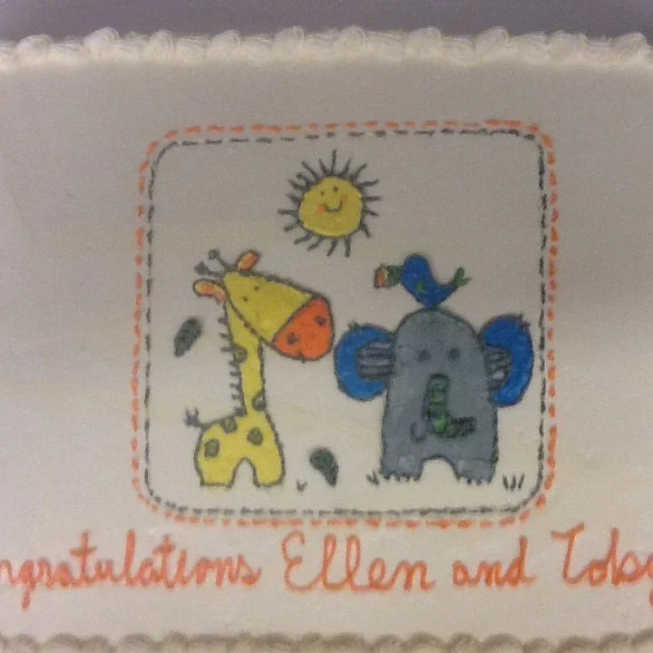Invitation Re-Creation of Stitched Design on Buttercream Frosted Sheet Cake