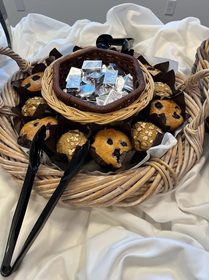 Sweet Muffin Basket with Butter Blueberry and Whole Oat
