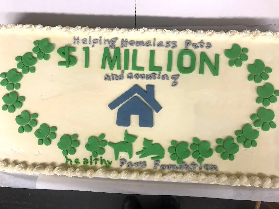 Corporate Celebration Sheet Cake Million Dollar Milestone Buttercream Frosted Fondant Cutouts Design on Top of Cake