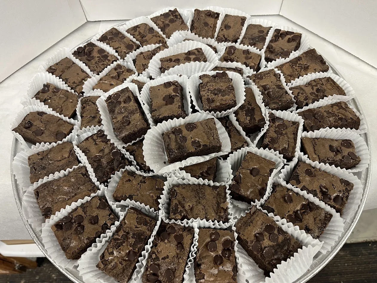 Triple Chocolate Brownie Bars Round Dessert Platter