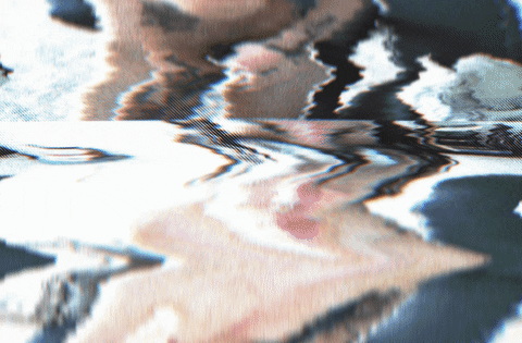 Abstract image with distorted reflections on a rippling water surface
