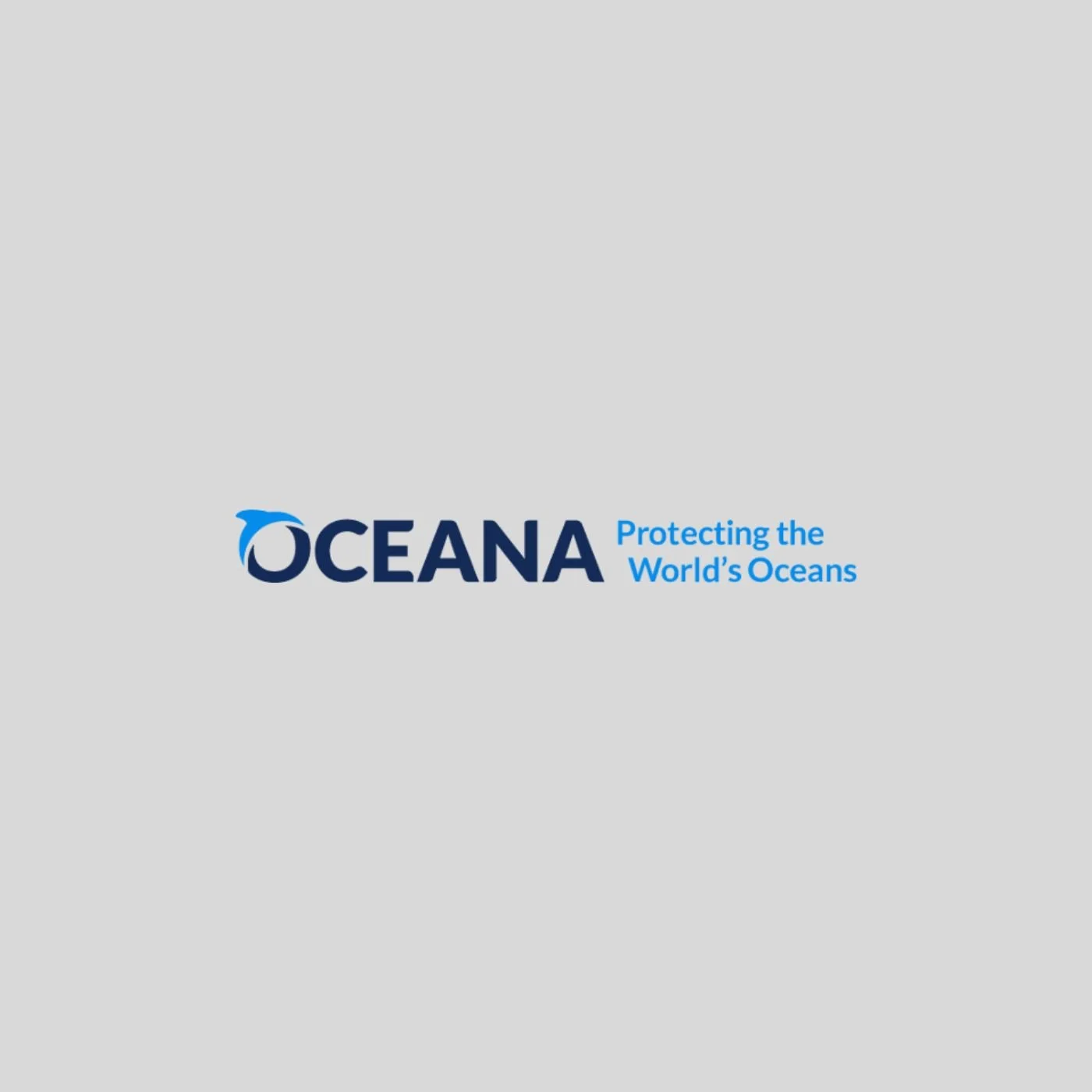 Oceana logo with a dolphin silhouette and the text 'OCEANA Protecting the World's Oceans' on a gray background.