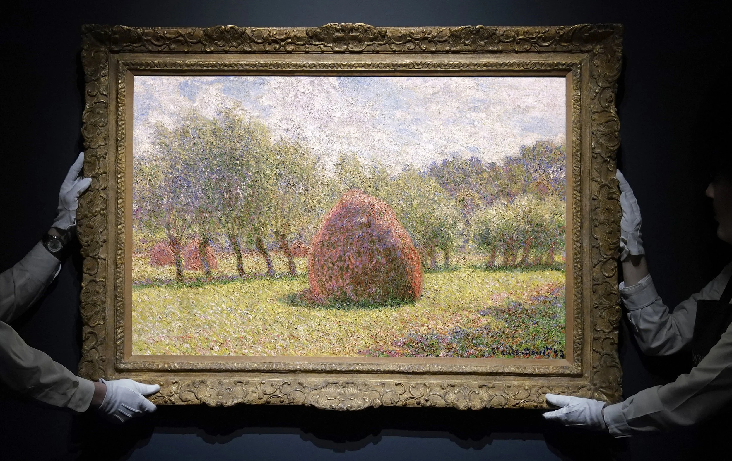  Claude Monet, Meules à Giverny, 1893,  Sold for $34,804,500 on May 15, 2024. 