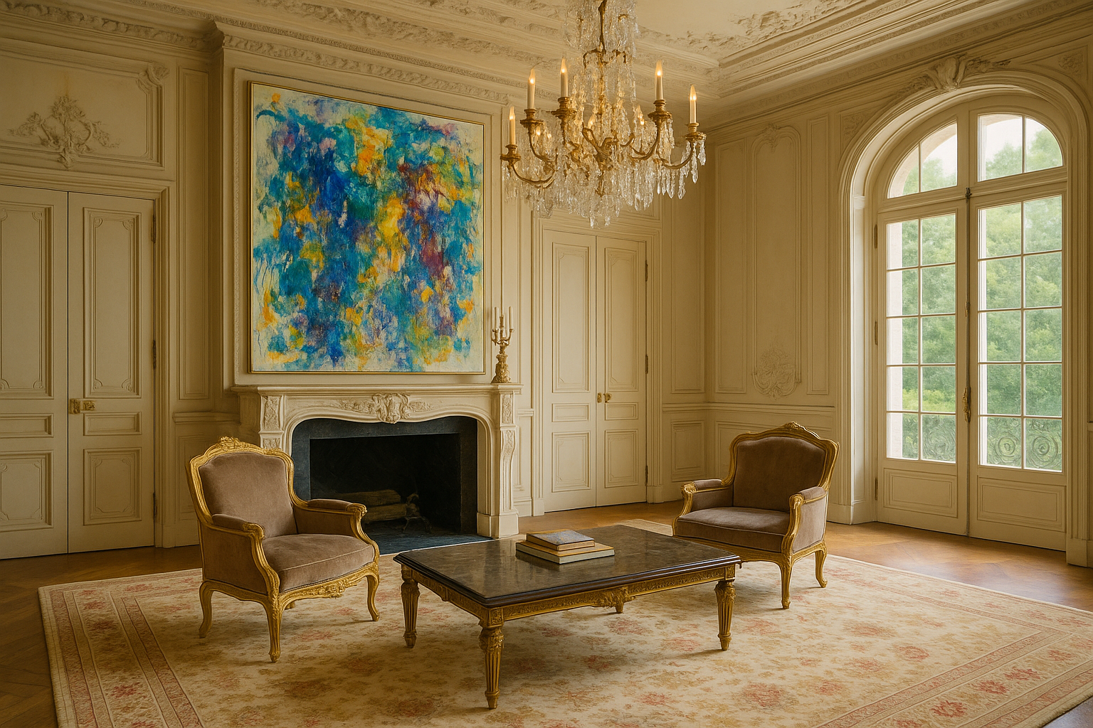 Sam Francis in Opulent Chateau Interior.png
