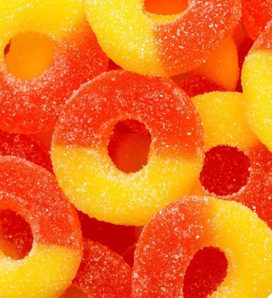 Albanese Peach Gummy Rings - 4.5lb Bag