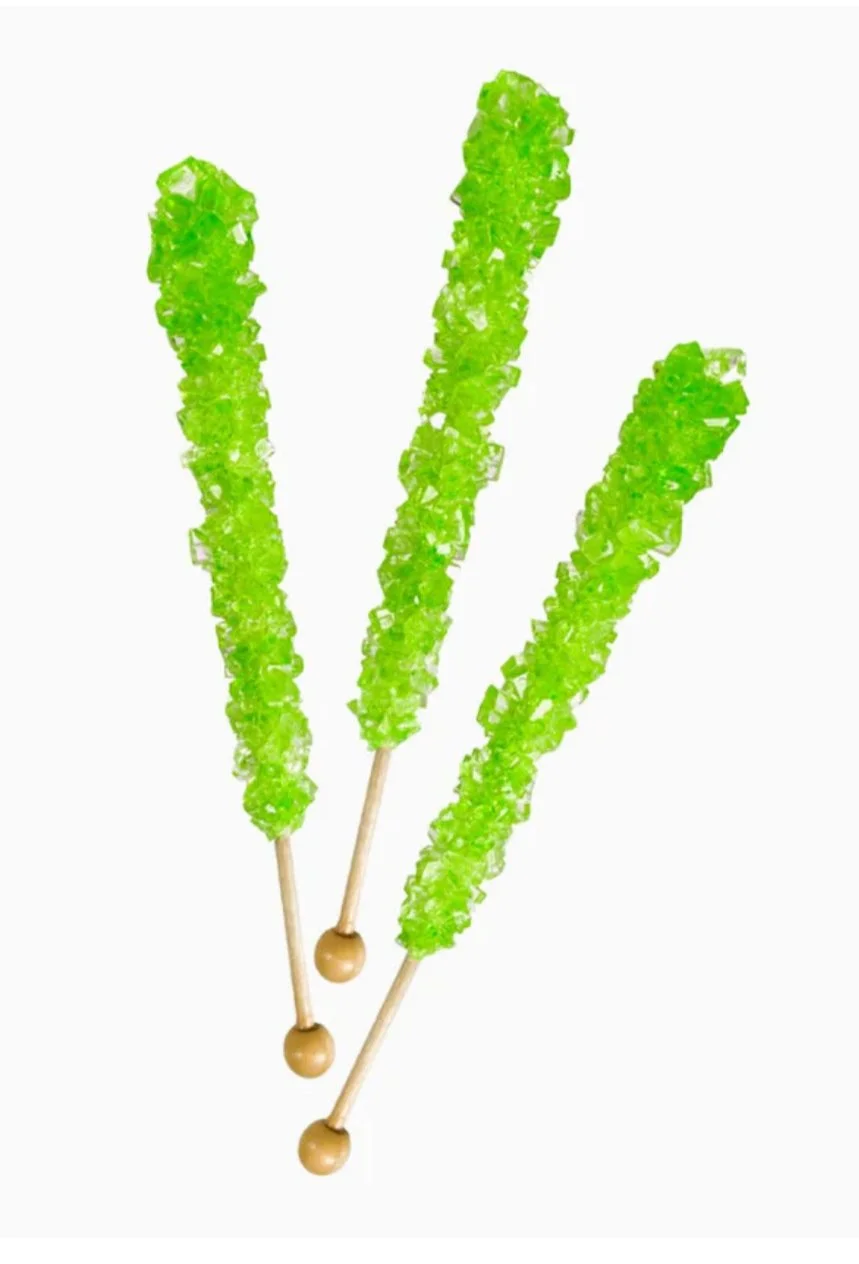 Espeez Old Fashioned Light Green Rock Candy Sticks – 18 Count Box