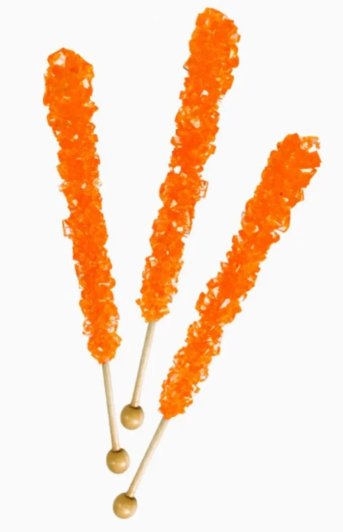 Espeez Old Fashioned Orange Rock Candy Sticks – 18 Count Box