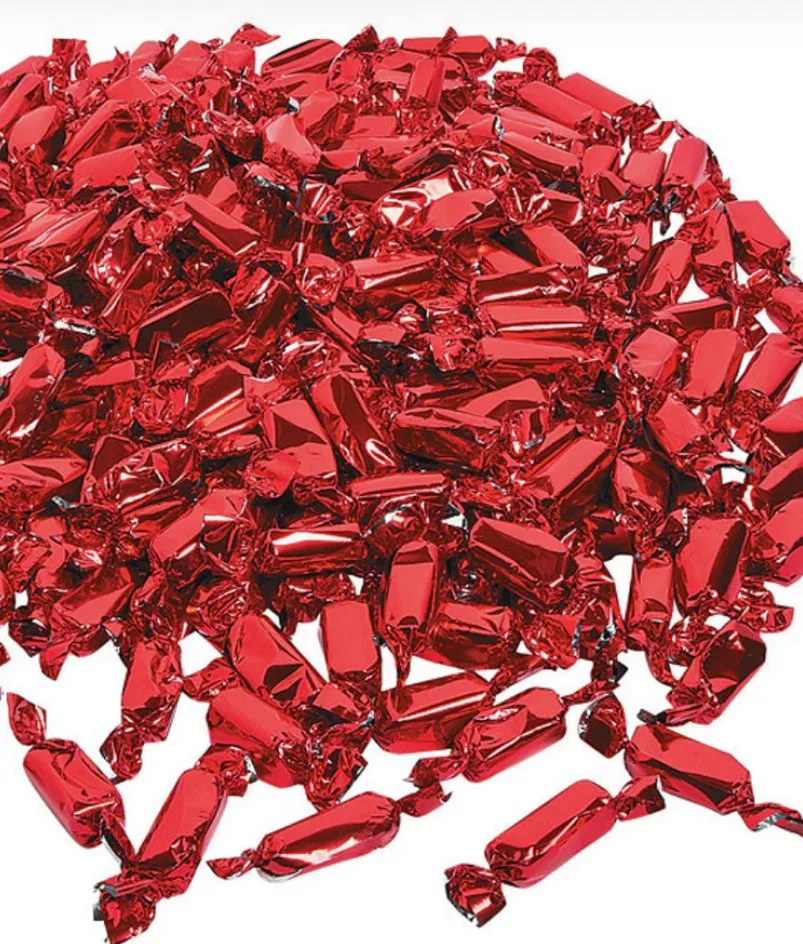 Red Foil Wrapped Caramels - 2lb Bag