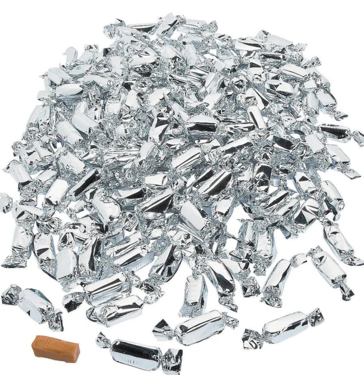 Silver Foil Wrapped Caramels - 2lb Bag