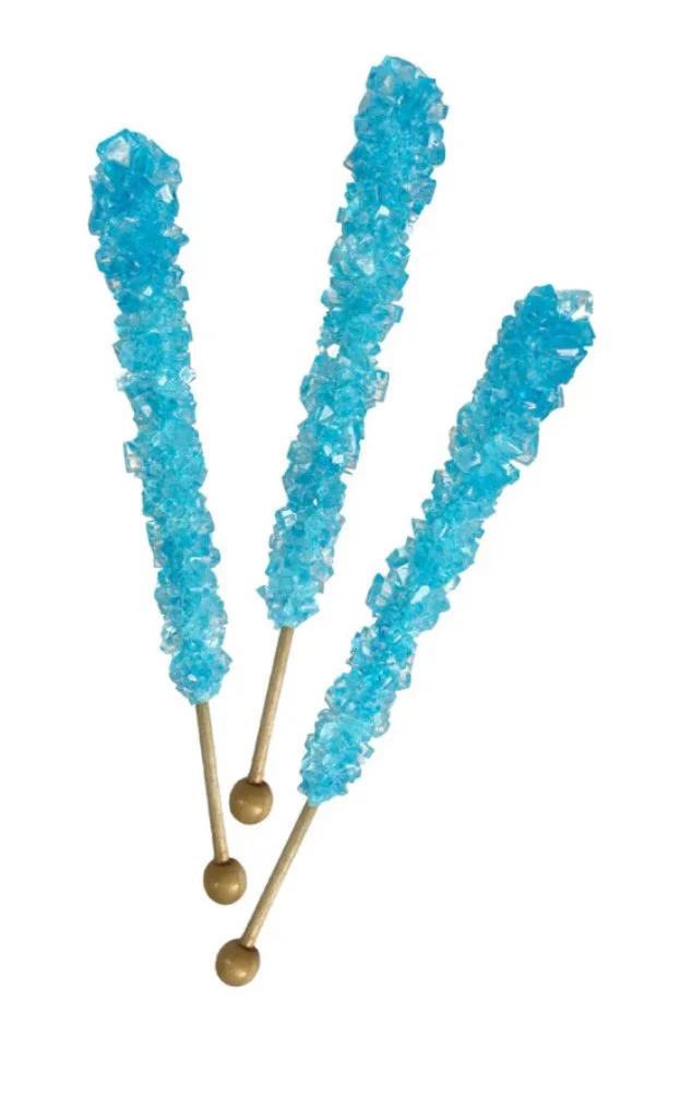 Espeez Old Fashioned Light Blue Rock Candy Sticks – 18 Count Box