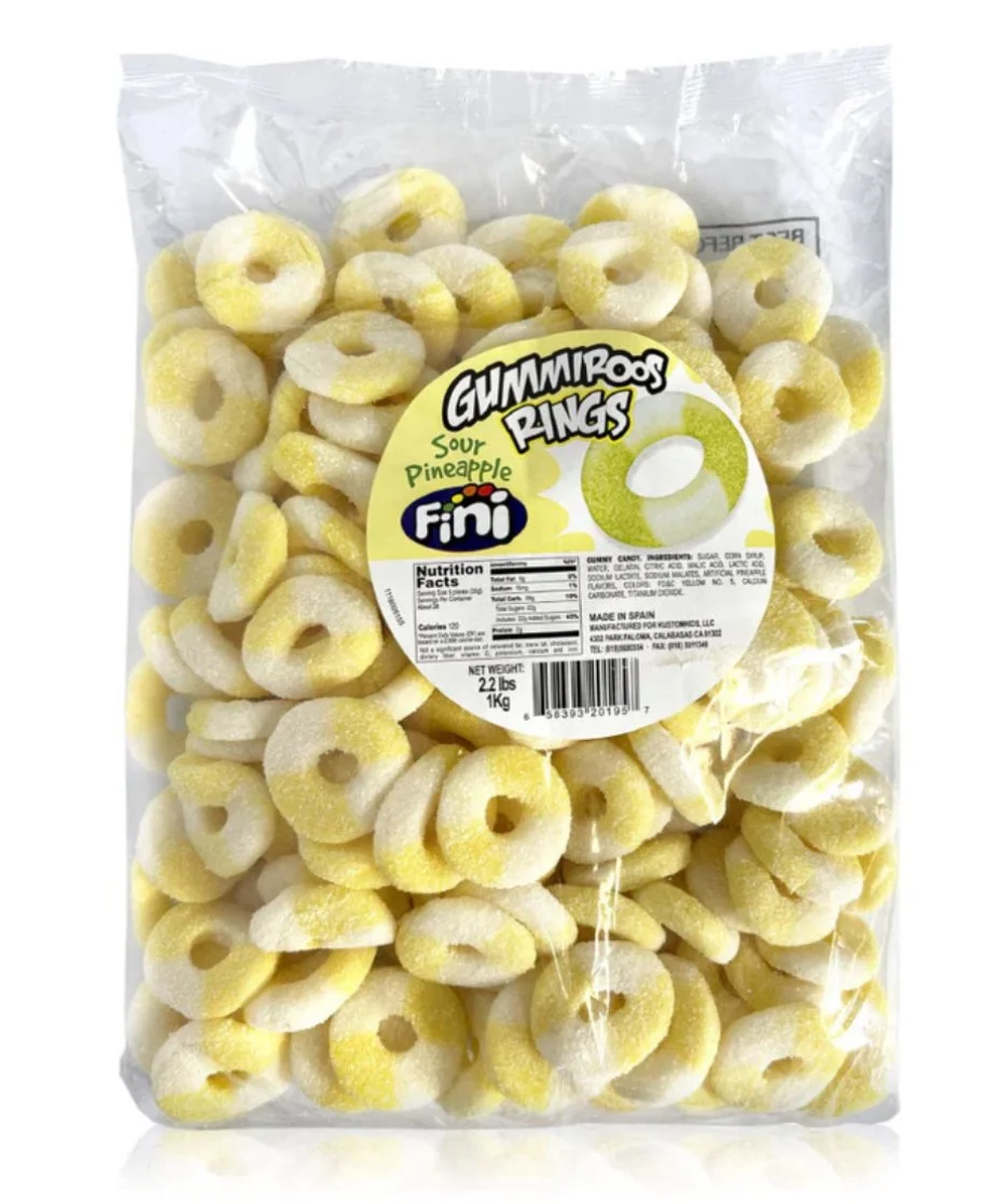 Sour Pineapple Rings - 2lb Bag