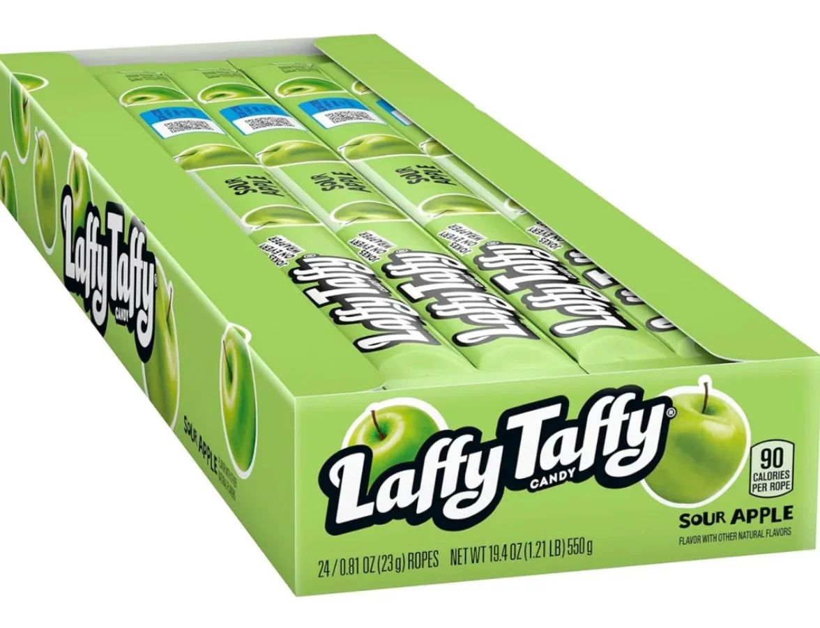 Ferrara Laffy Taffy Sour Apple Rope – 24 Count Box
