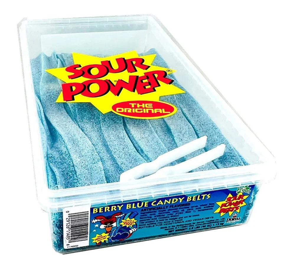 Sour Power Berry Blue Belts – 2.5 lb Tub