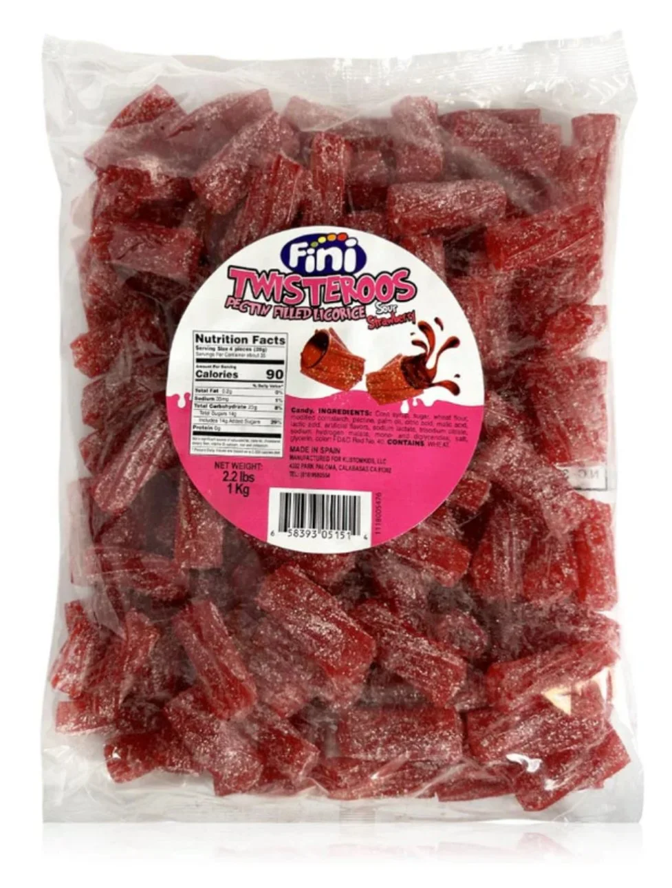 Kustomkids Twisteroos Strawberry Ropes – 2 lb Bulk Bag