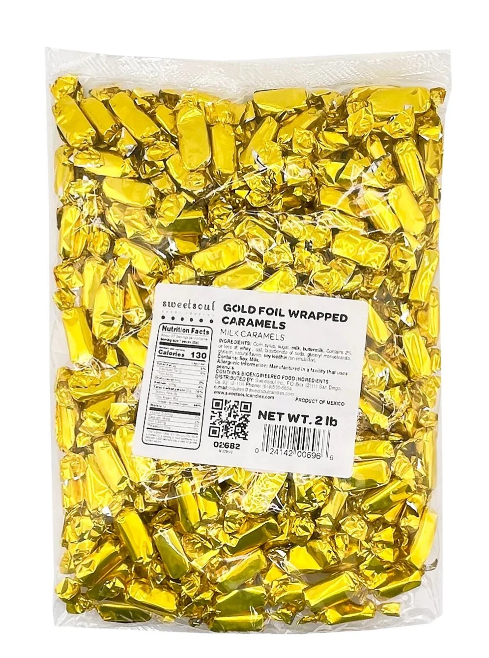 Gold Foil Wrapped Caramels - 2lb Bag
