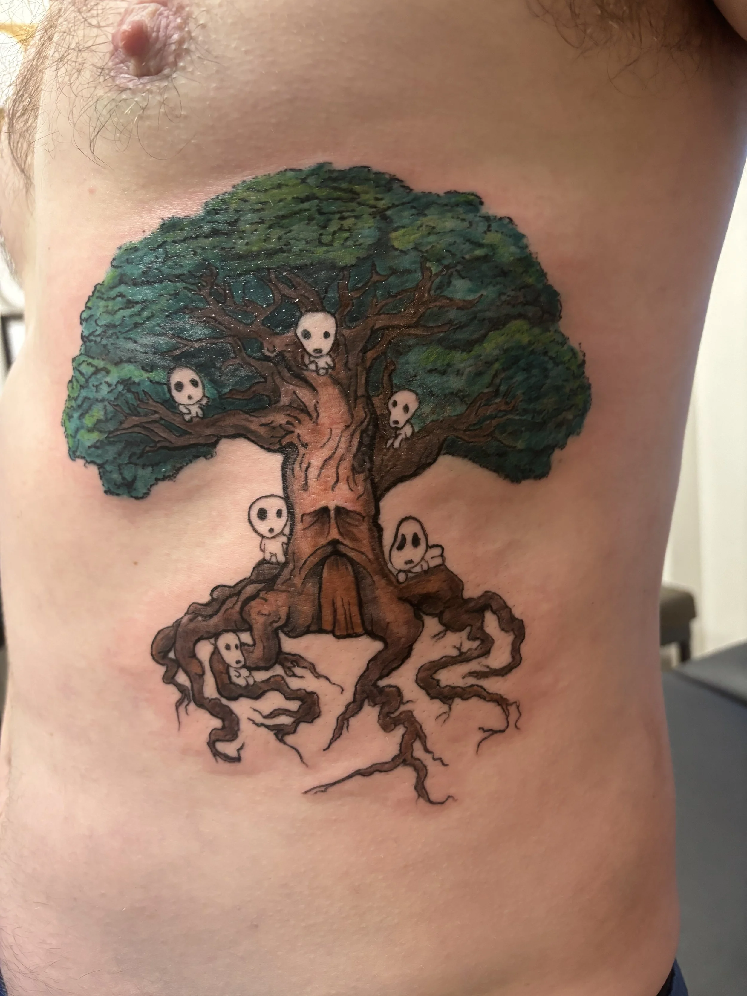 Neotraditional tree with forest spirits