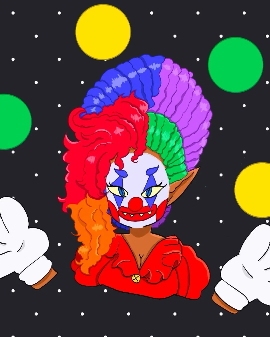 &ldquo;Clownista,&rdquo; digital artwork
Kaylie Nohrenberg
IG: @escapedrealities 
Pride in Numbers Community Art Project

&ldquo;While this doesn&rsquo;t necessarily depict 2SLGBTQIA+ life in Oregon, it was created by a queer person who lives and is 