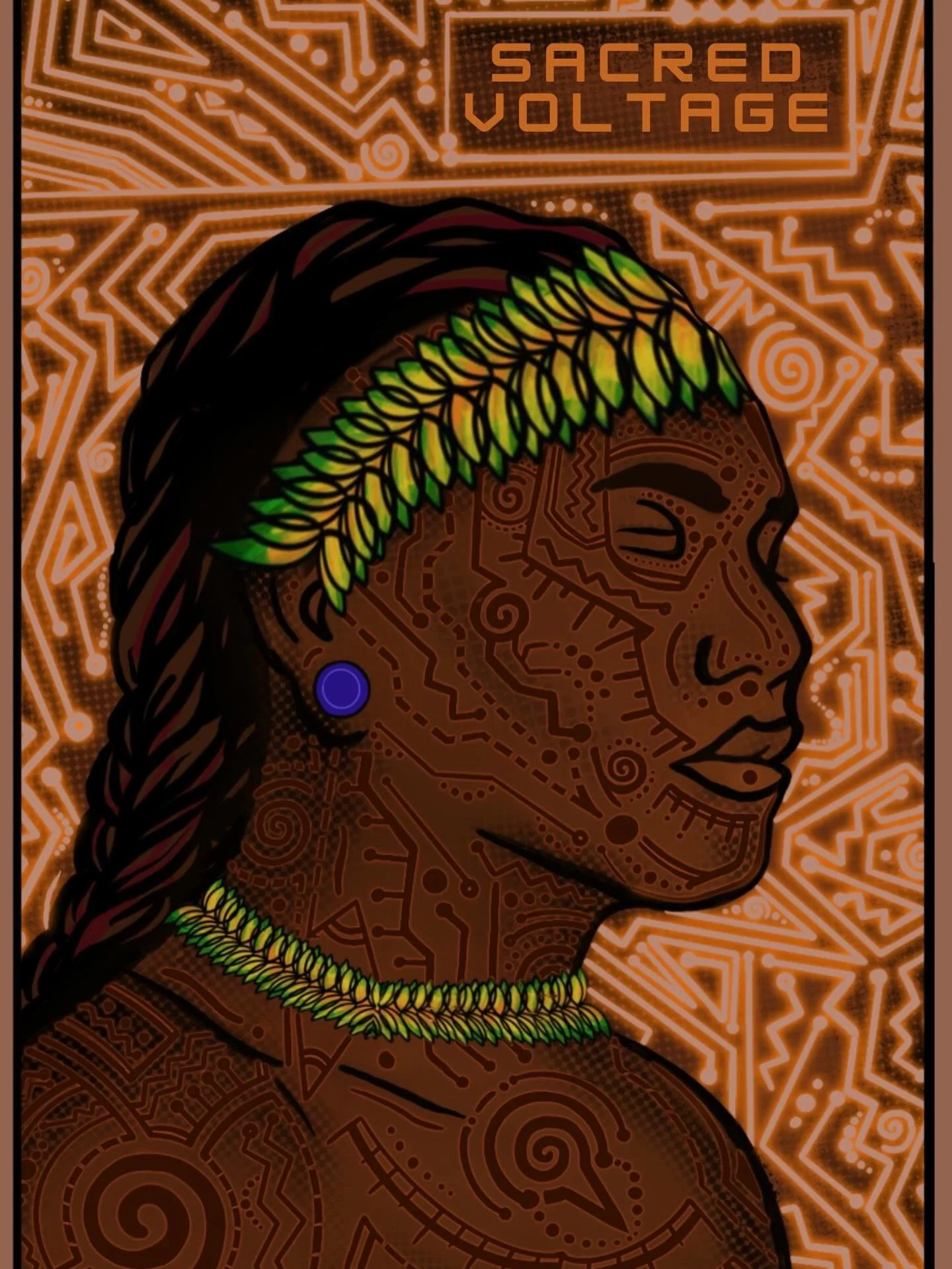 &ldquo;Sacred Voltage,&rdquo; digital artwork
Lewa Flow 
IG: Lewa Flow
Pride in Numbers Community Art Project

&ldquo;Sacred Voltage&rdquo; honors the lived experiences, cultural power, and ancestral continuities of Two-Spirit and LGBTQIA+ peoples in