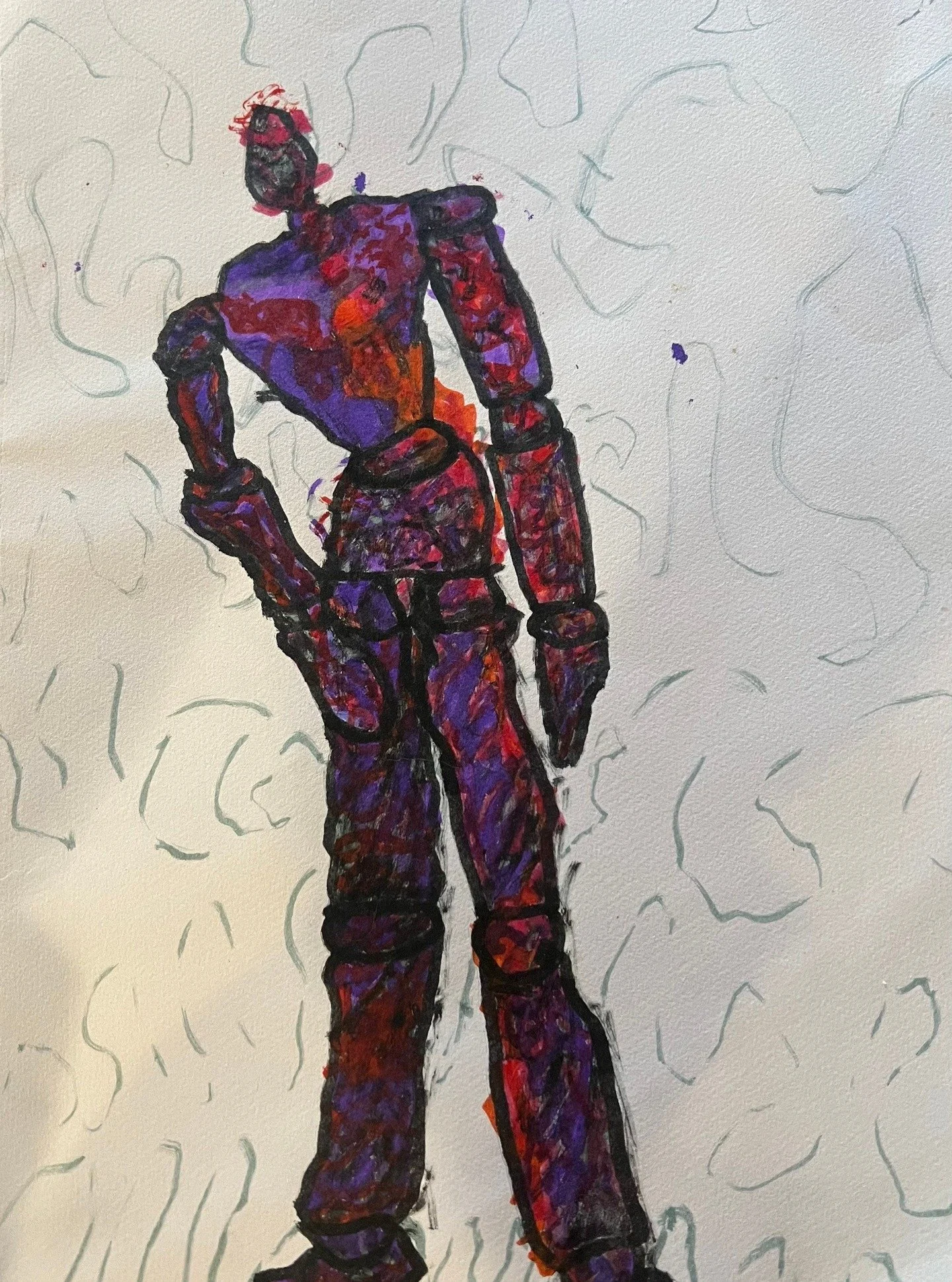 "Beyond the Eye," mixed media
K. Copley
Pride in Numbers Community Art Project

"This piece depicts the beauty, vibrancy, and wealth of knowledge that is hidden when queer people mask their identities. Oregon will always be my home, bu