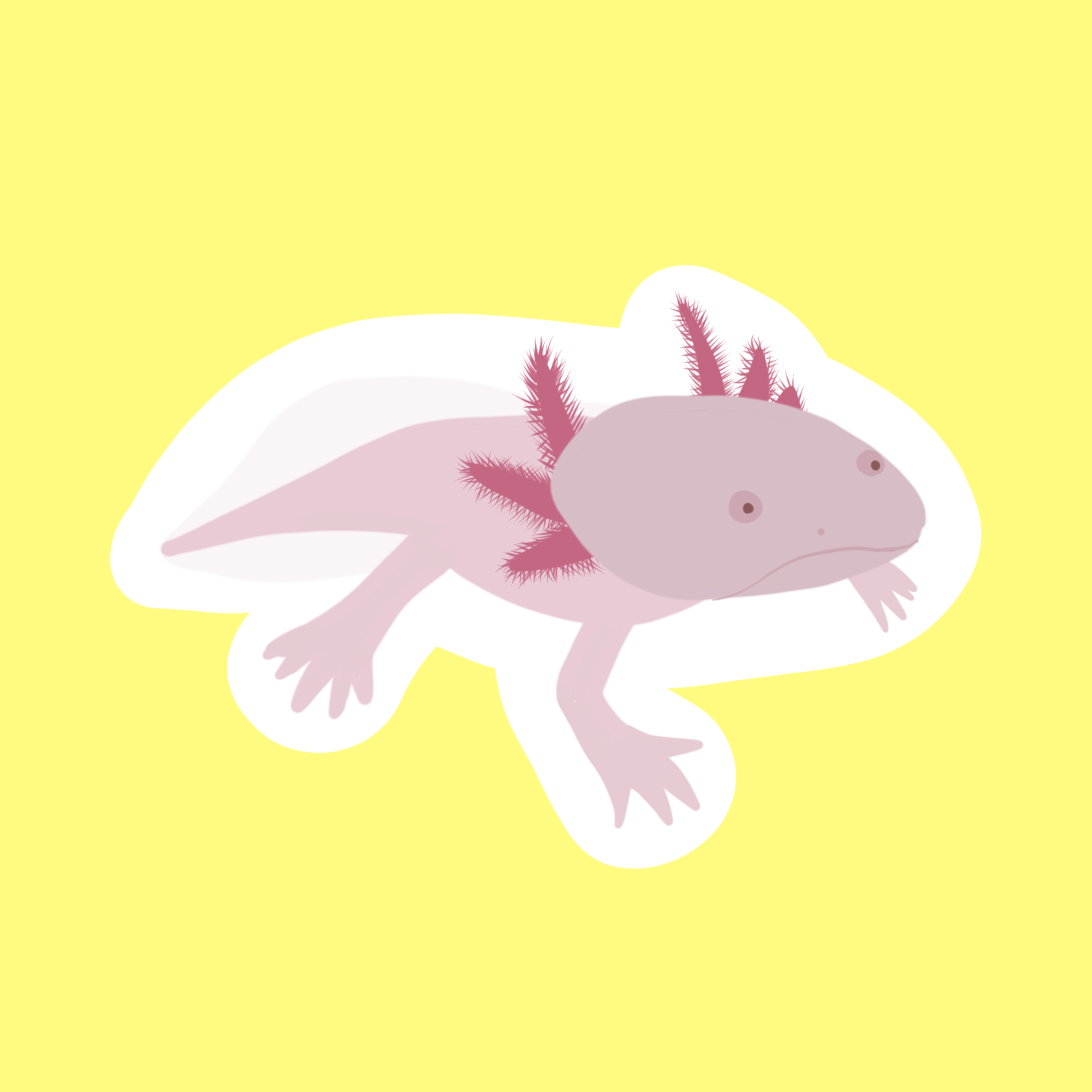 Axolotl Sticker- Sushi
