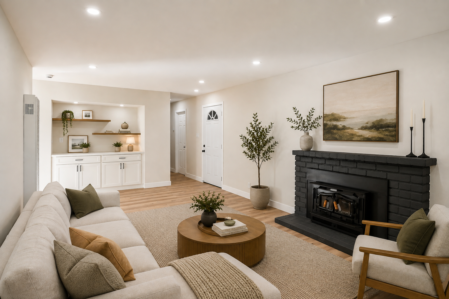 AFTER | Renovated and staged living room