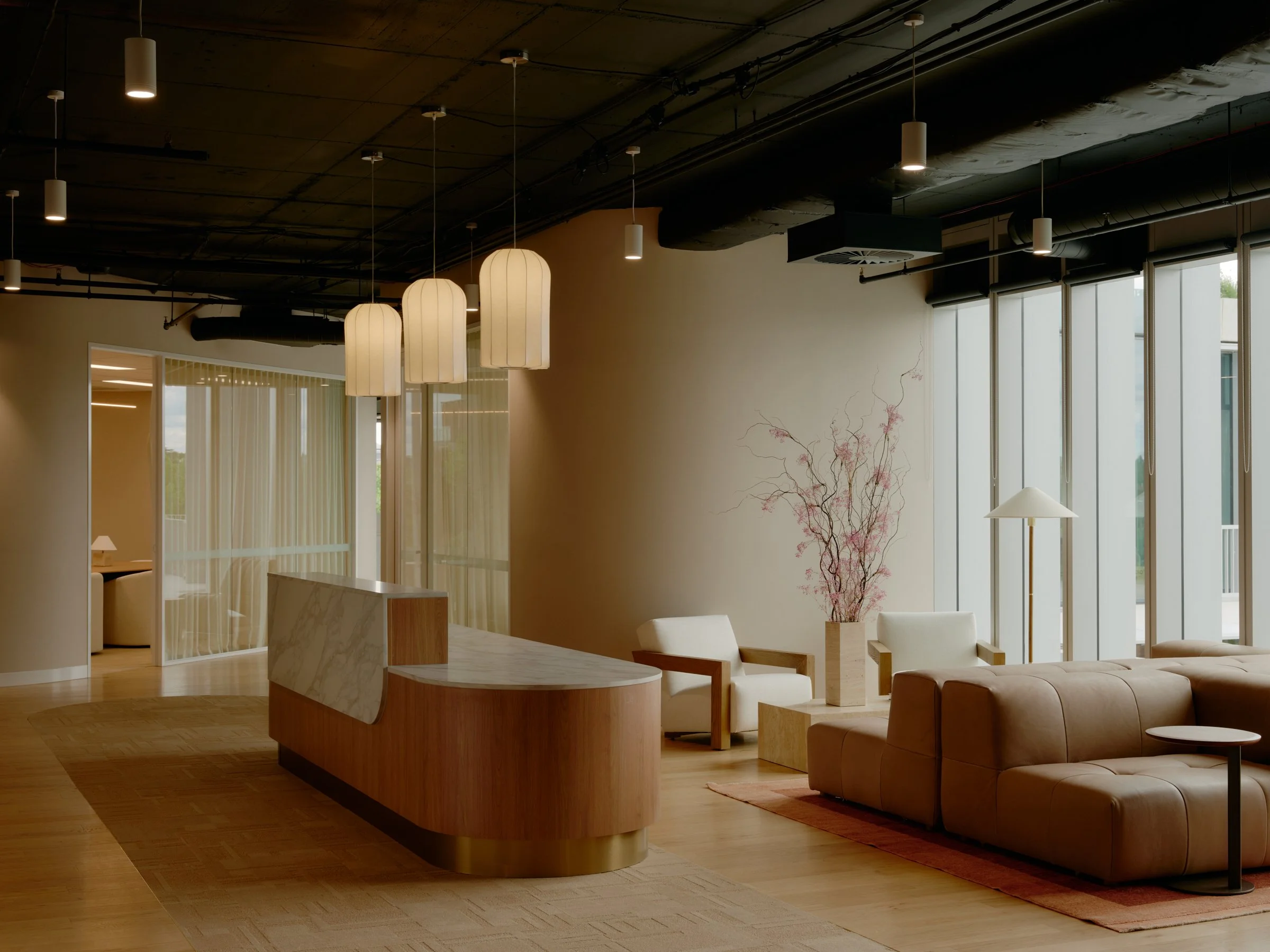 River Street office reception and lounge area