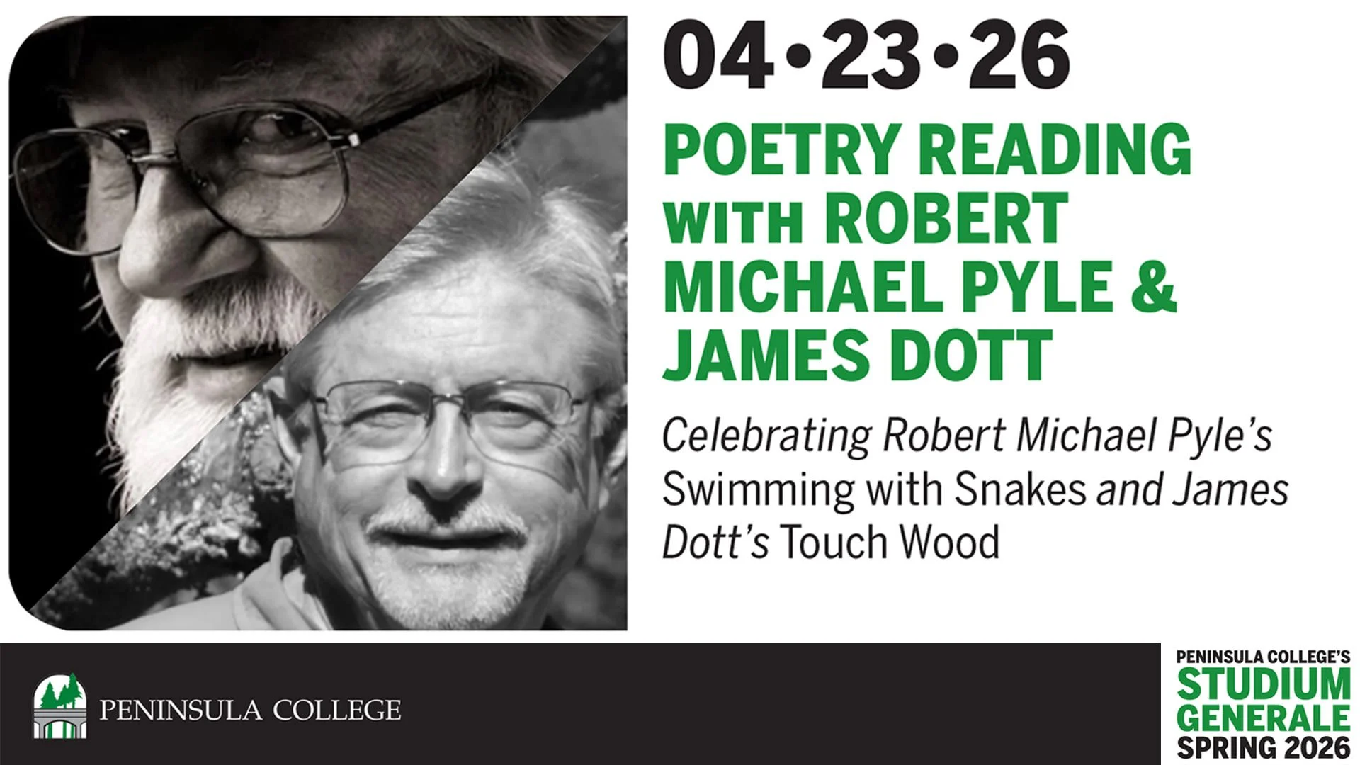 Peninsula College Poetry Reading with Robert Michael Pyle &amp; James Dott