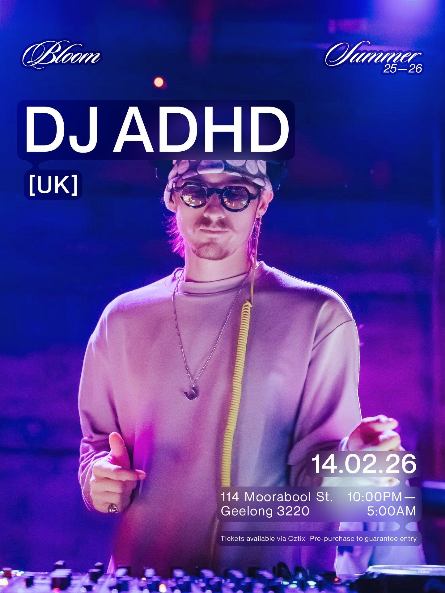 Genre bending and edit blending, @djadhd.mp3 lives up to his name. A sonic scavenger hunt, his sets speedrun sub-genres and keeps every select fresher than the last, serving crisp new sounds alongside undeniable classics and hot flips. Always eclecti