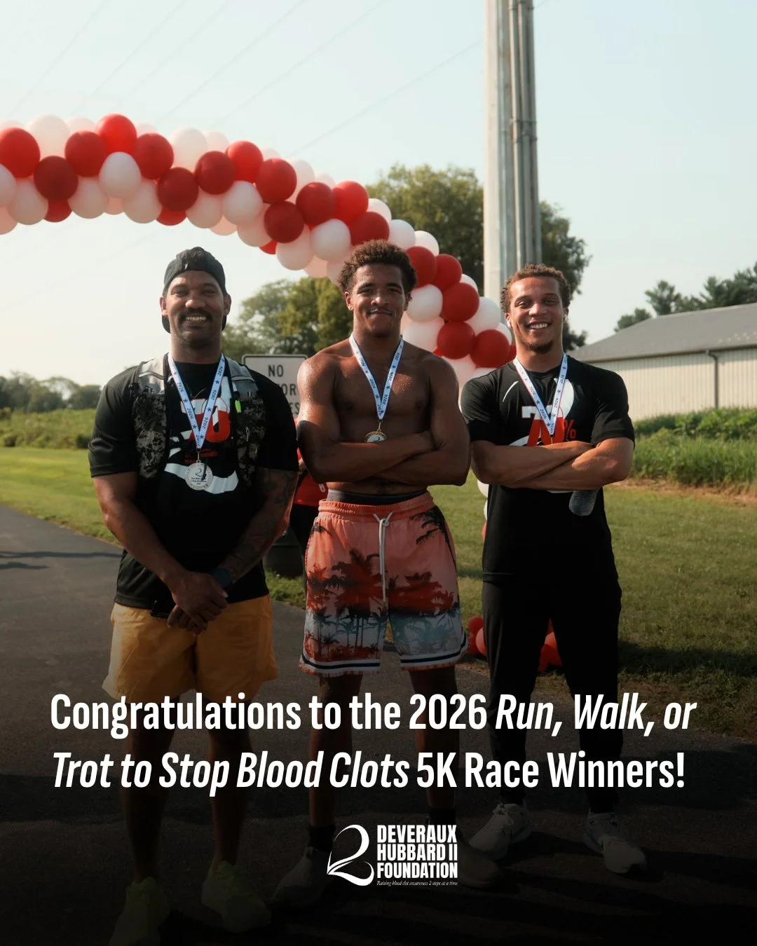 Let's give it up for our 2026 Run, Walk, or Trot 2 Stop Blood Clots 5K winners! 👟🥇

1st - Lil Jay Pearson
2nd - Frankie Polnitz
3rd - Jimmy Davis

We are so grateful for and proud of each and every person who came out on to this year's event to sho