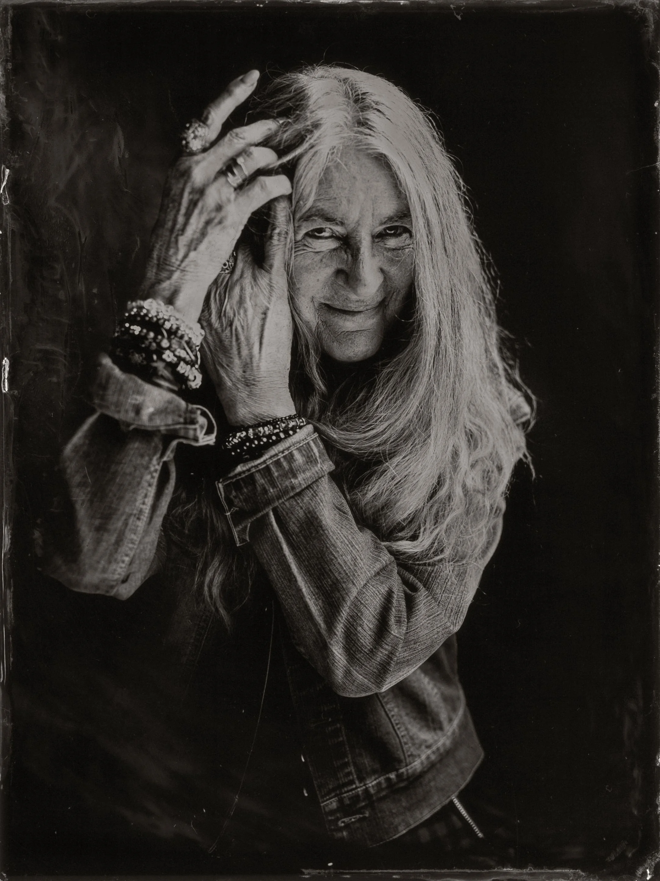 Portrait de Klody en tintype, collodion humide, studio Periphere Québec
