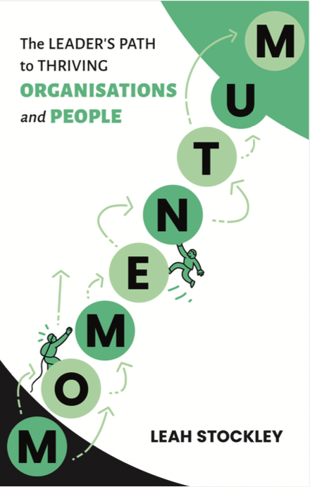 A book cover showing leaders taking small steps that build momentum
