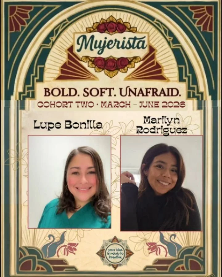 This week in Mujeristas 2, we continued moving through our third current, La Semilla.
This is the phase where each Mujerista nurtures her idea with intention, working closely with a coach and then courageously sharing a piece of her semilla with the 