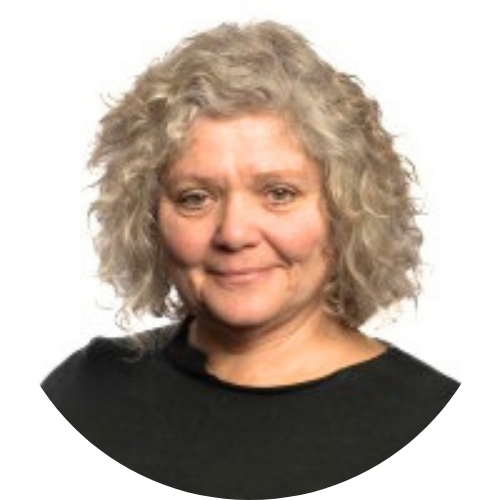 Leanne Minshull, wearing a black t-shirt against a transparent background