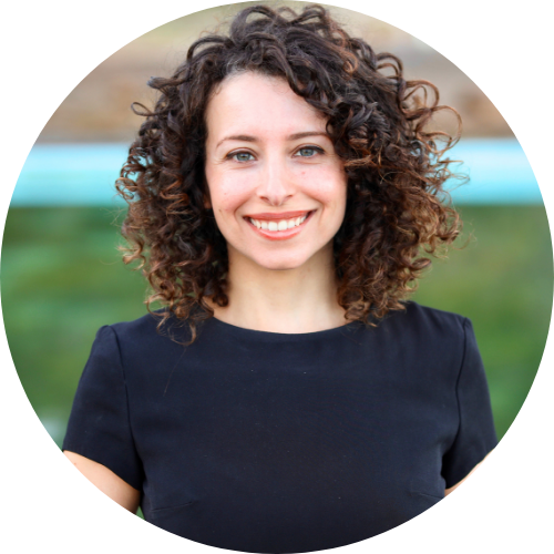 Yaara Bou Melhem, in a black t-shirt against an outdoor backdrop.